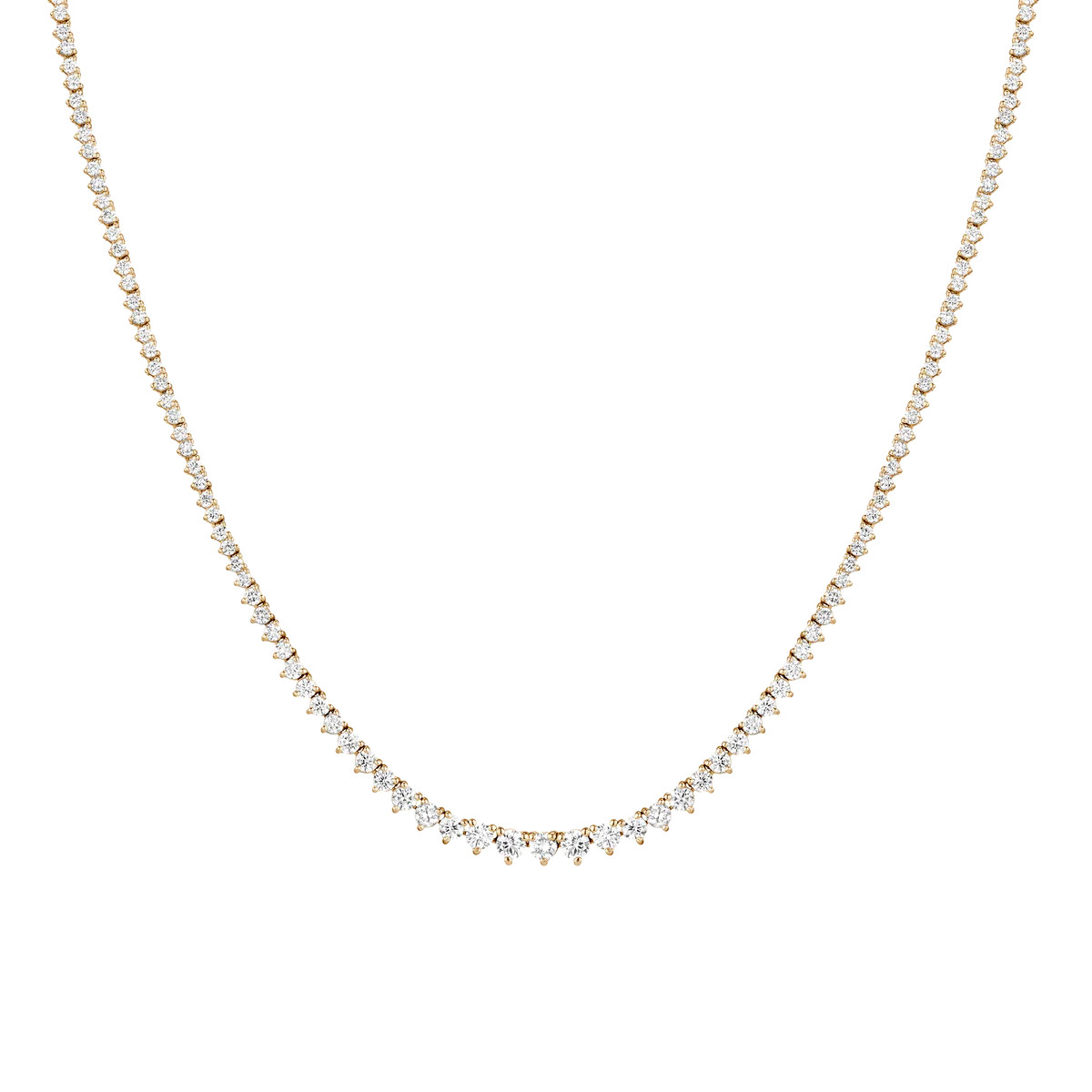 Everyday Three-Prong Graduated Tennis Necklace | AUrate New York