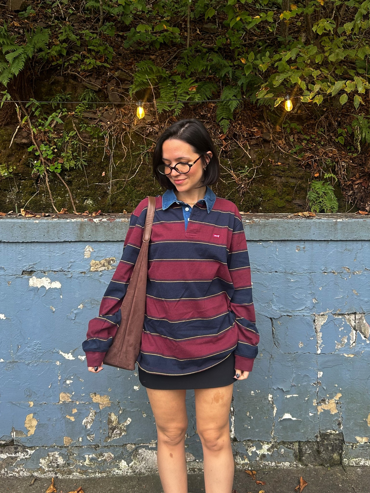 been loving this rugby top for fall! in size M 👍🏻  styled here with my favorite skort (TTS // S)