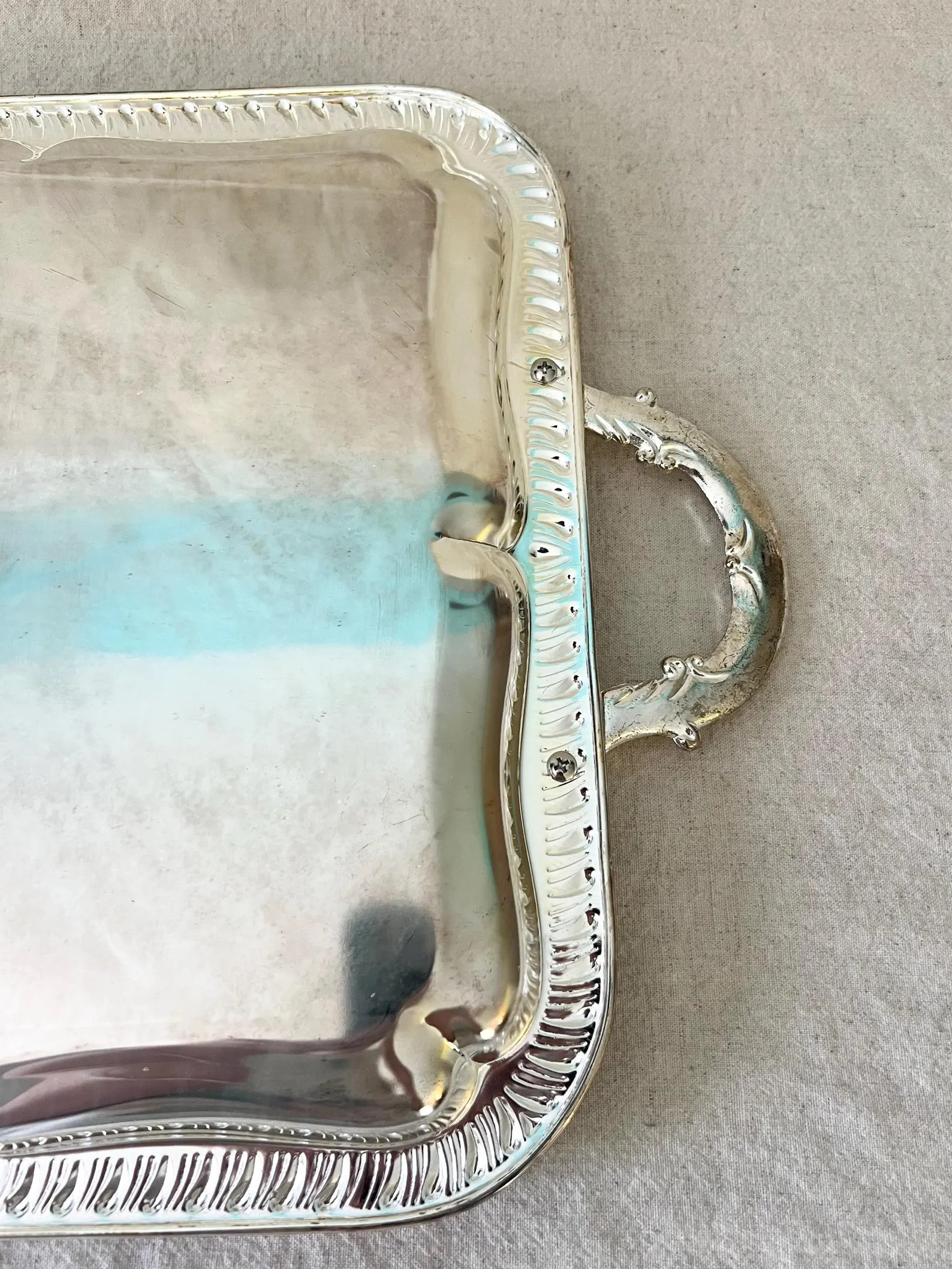 Vintage Silver Tray with Handles | Etsy (Global)