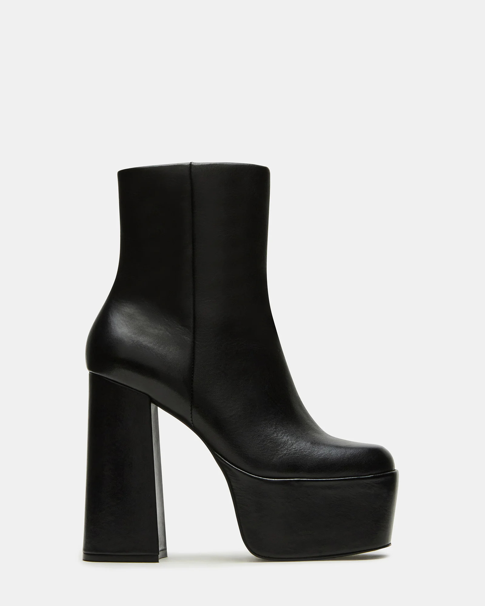TRILLION Black Platform Square-Toe Block Heel Women's Ankle Boot | Steve Madden (US)