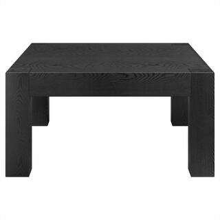 Langston 34 in. Black Grain Oak Square MDF Coffee Table | The Home Depot