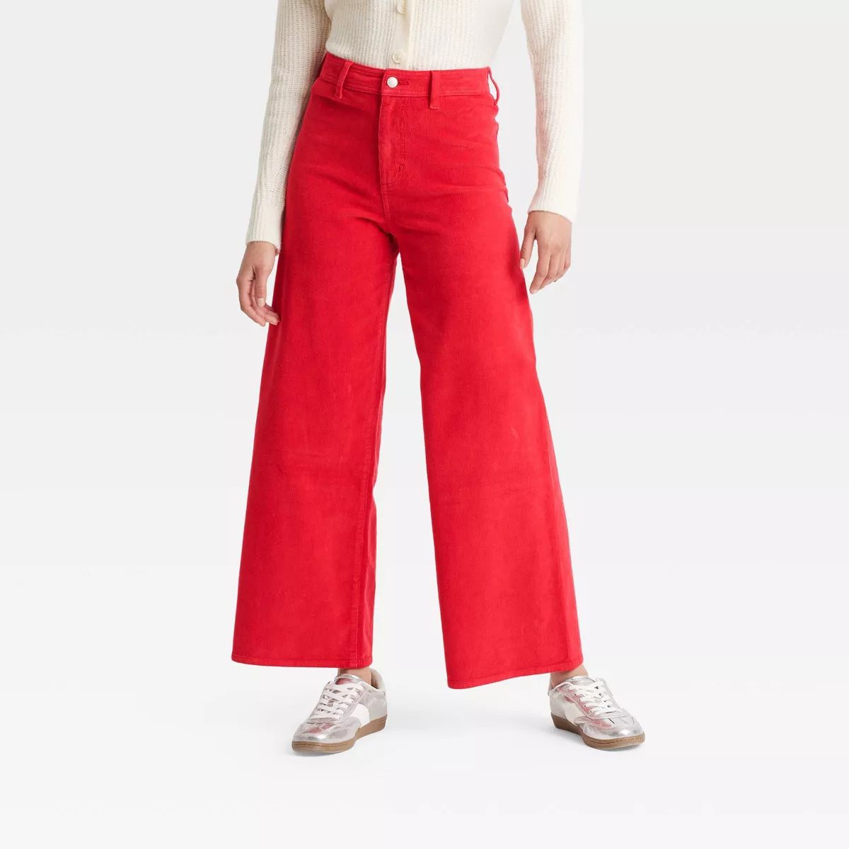 Women's High-Rise Sailor Wide Leg Ankle Jeans - Universal Thread™ Red 4 | Target