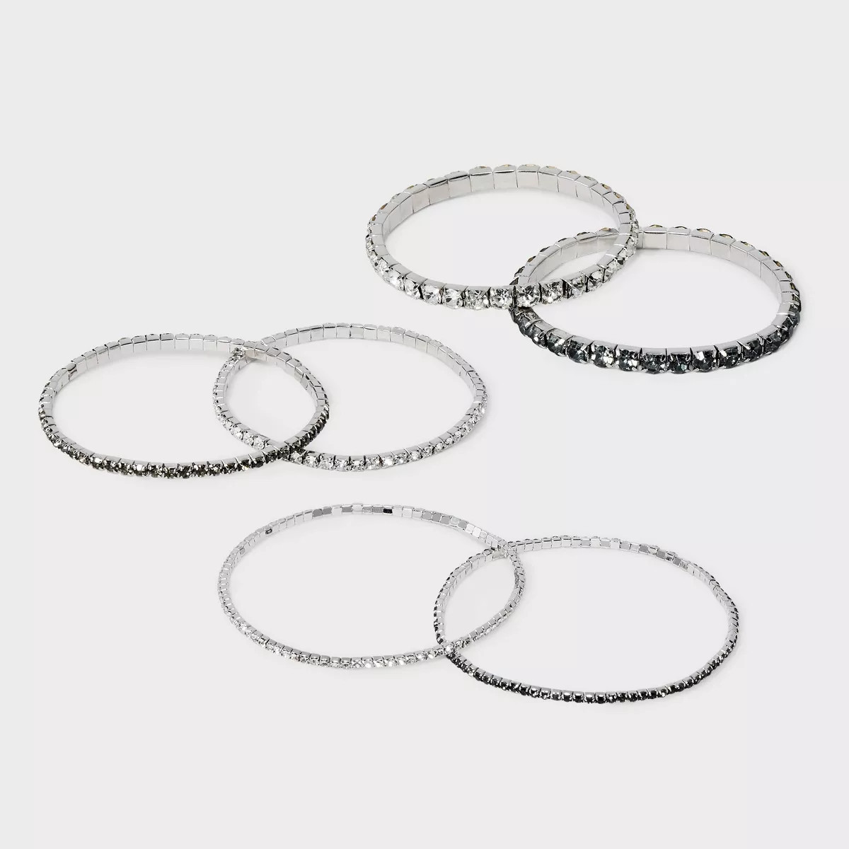 Clear Stone Cup Chain Stretch Bracelet Set 6pc - A New Day™ | Target