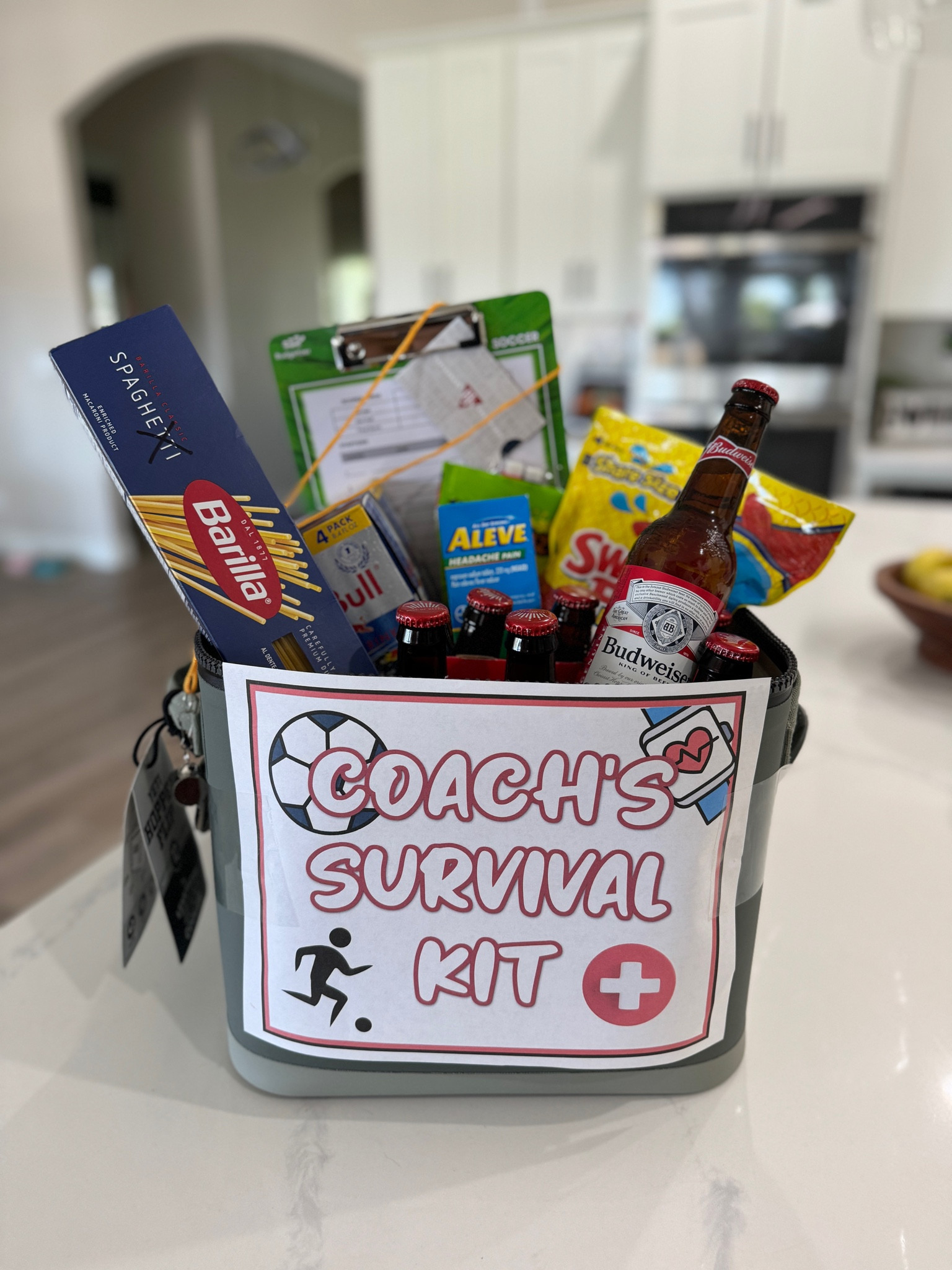 Funny end of season coach gift! This survival kit was a hit 🤣 DIY coach gift for soccer, baseball, football or any sport. He was ROLLING! 

#LTKGiftGuide #LTKKids #LTKSeasonal