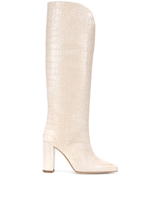pointed croc-effect boots | Farfetch (US)