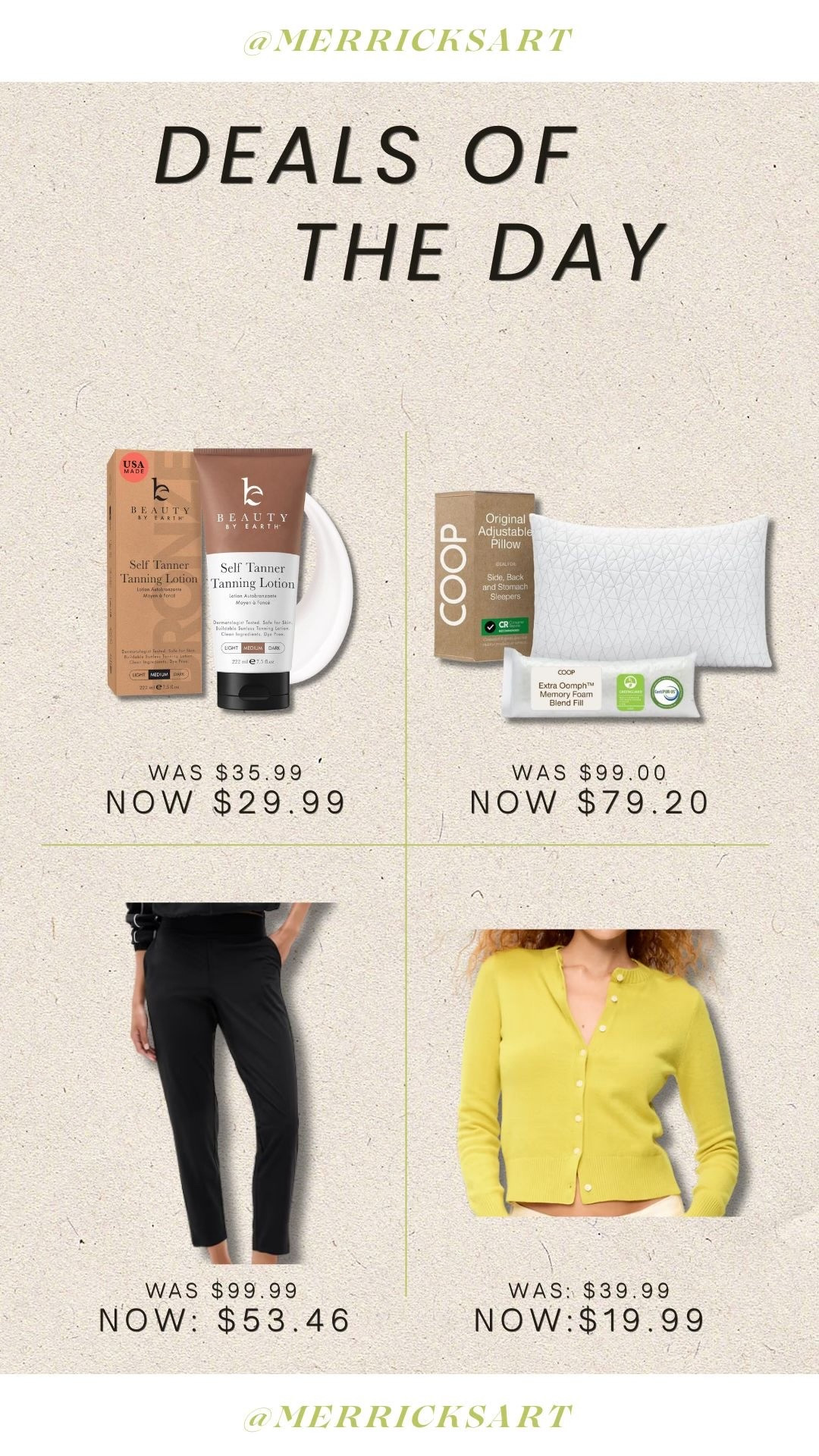 Daily deals!! The BEST non-greasy tanning lotion, the pillow that took away all of my neck/back pain, a perfect work/teacher pant, and the cutest cardigan/transition piece for summer to fall!! 💛

#LTKSeasonal #LTKSaleAlert