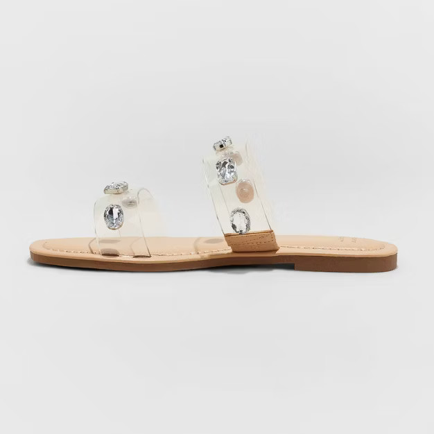 Women's Brit Two Band Embellished Sandals - A New Day™ | Target