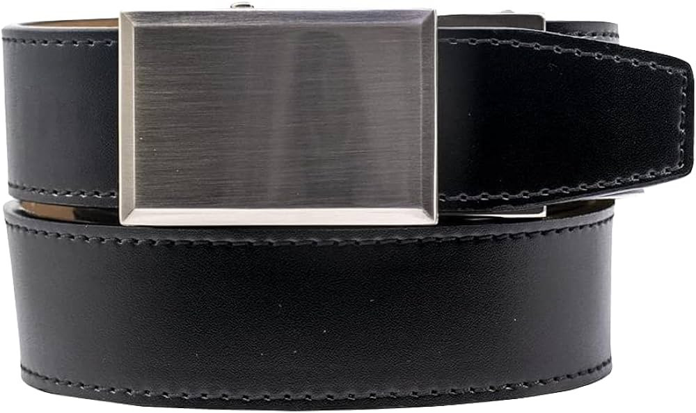Men's Belt, Nexbelt Ratchet Leather Texture Shield Black V.3 Golf Dress Belt | Amazon (US)
