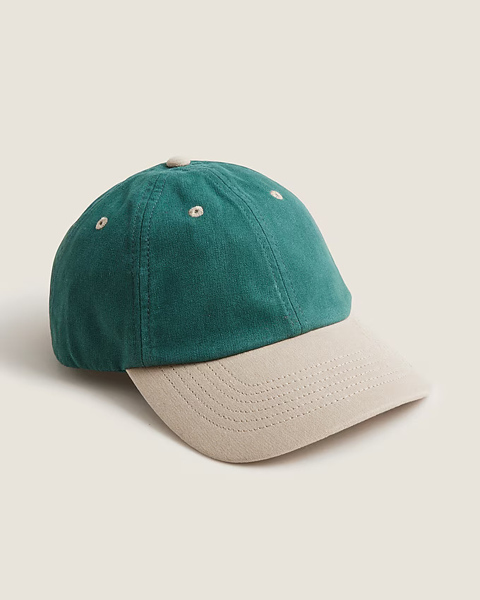 Two-tone washed canvas baseball hat | J. Crew US