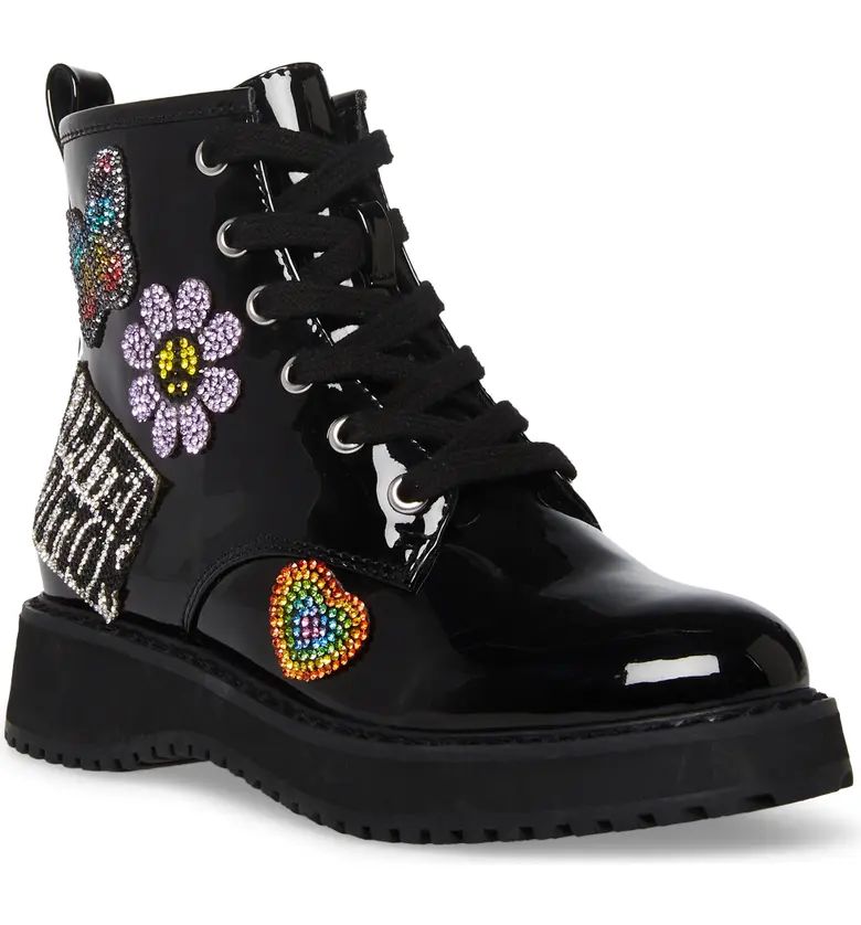 JKudos Crystal Patches Lace-Up BootieSTEVE MADDEN | Nordstrom