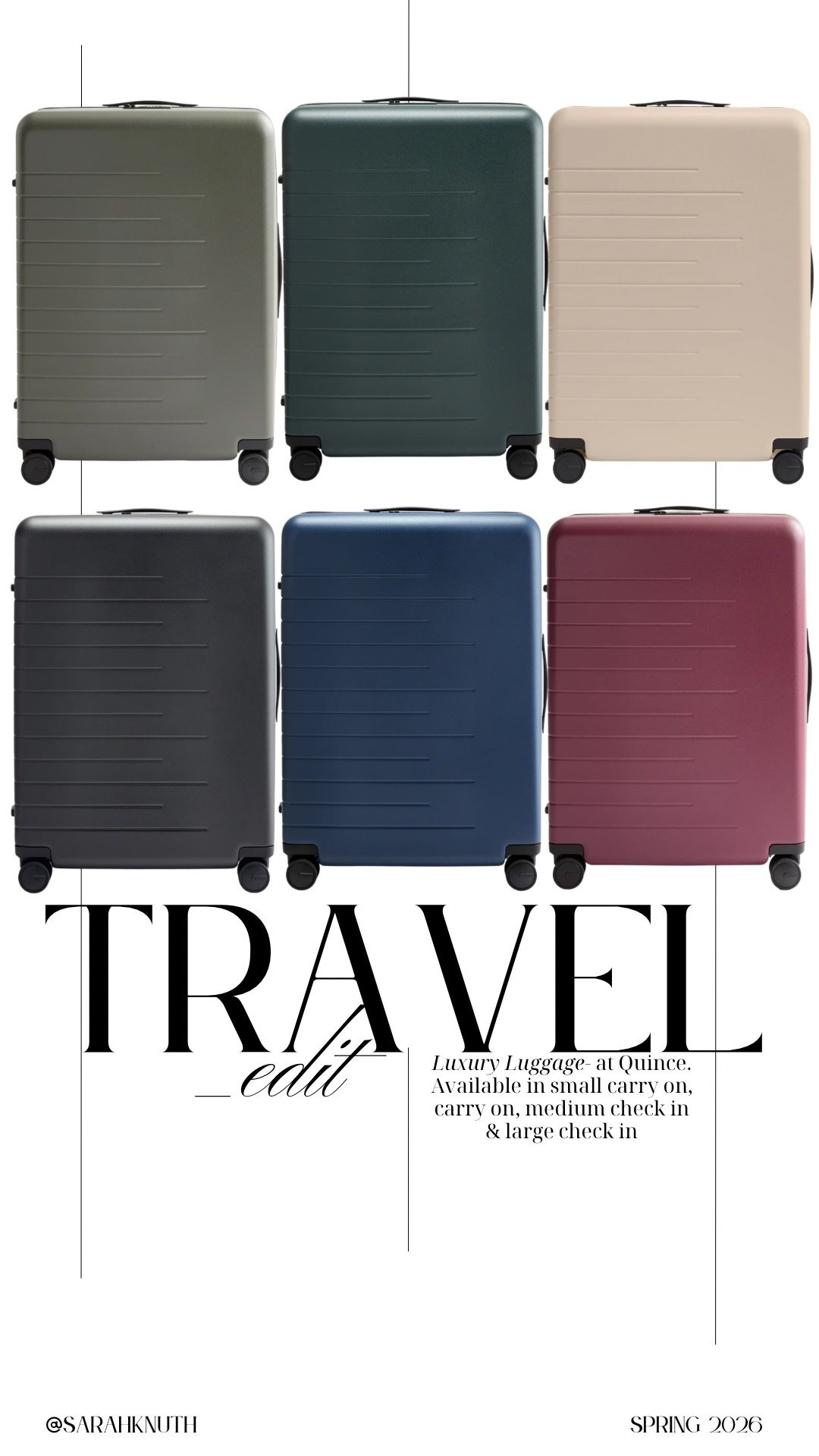 This is the luggage we got the boys for SPRING BREAK! It comes in 7 colors and 4 different sizes. It’s from @onequince and the price point and quality are incredible! #QuincePartner

#LTKSaleAlert #LTKTravel #LTKKids