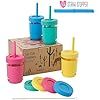 Elk and Friends Kids Cups/Toddler cups with straws - Glass Mason jars 8 oz with Silicone Sleeves ... | Amazon (US)