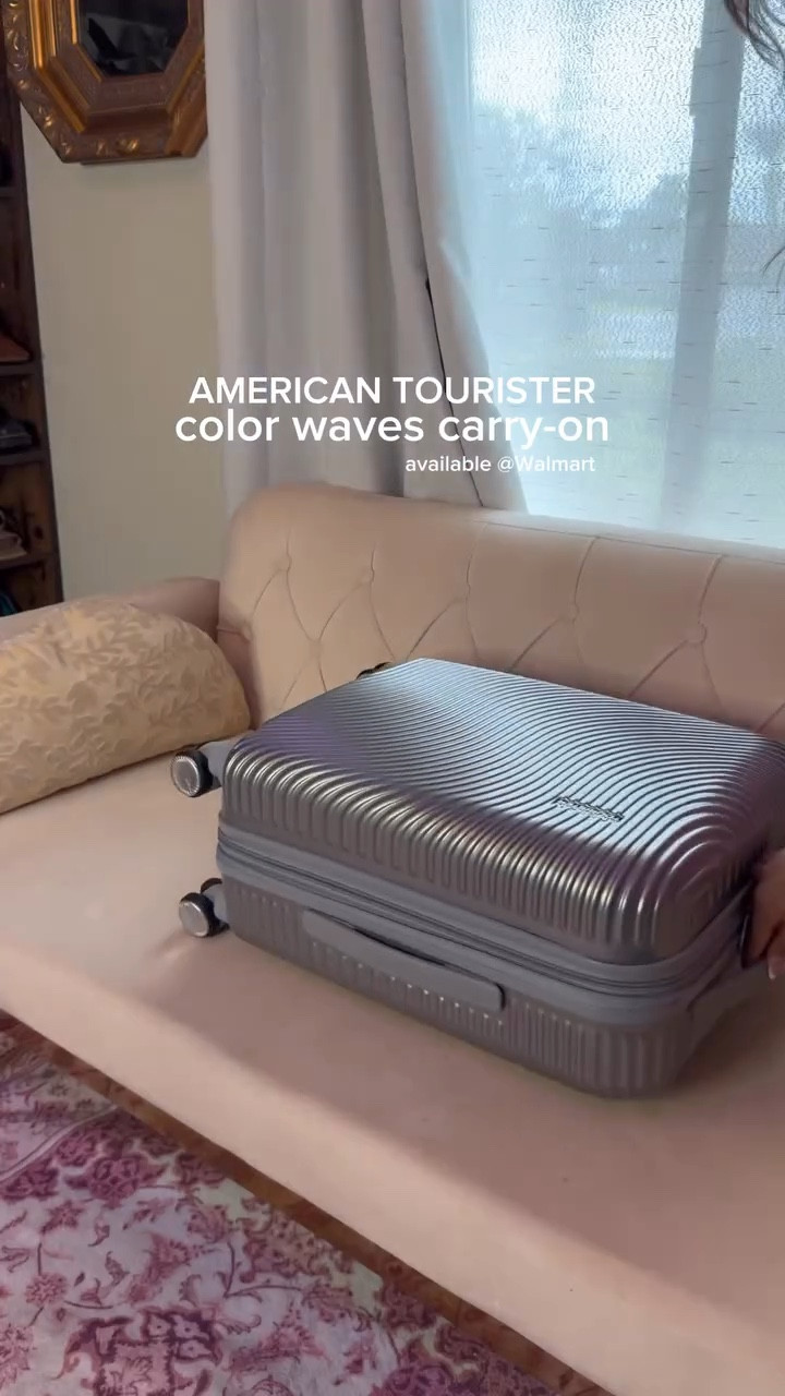 #ad really challenging myself with this one lol 🛳️🏝️⭐️ get your @amtourister Color Waves Carry-On at @walmart!

Travel essentials, affordable luggage, carry on luggage 