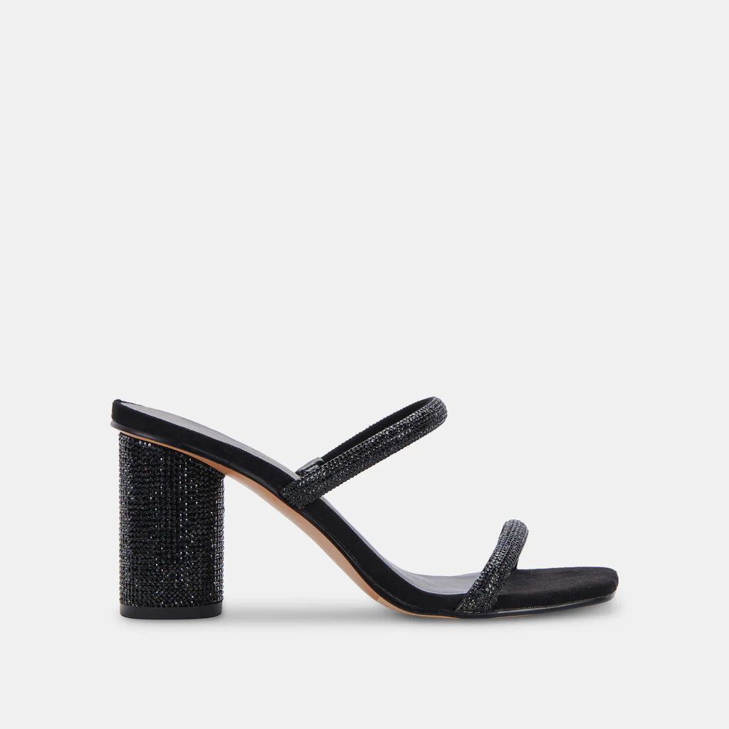 NOLES RHINESTONE HEELS BLACK RHINESTONE | DolceVita.com
