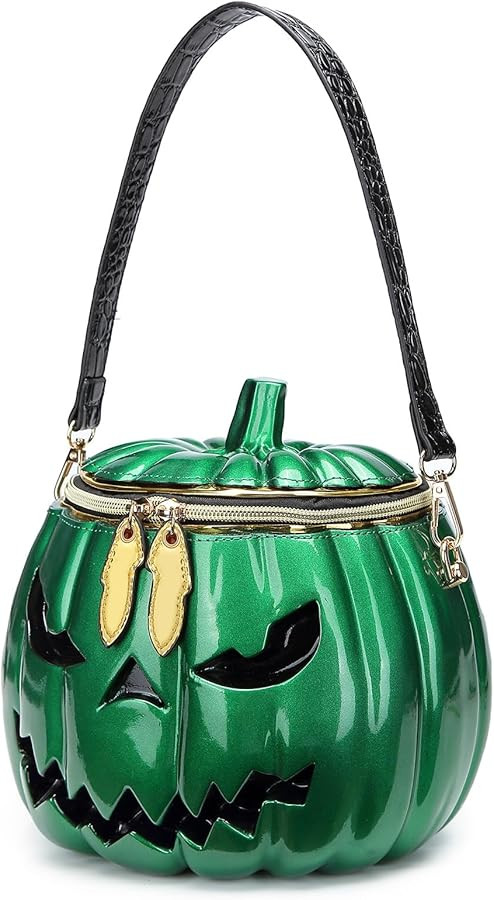 Women Unique Novelty Crossbody Shoulder Bag Handbag Men PVC Weird Horror Halloween Pumpkin Purse | Amazon (US)