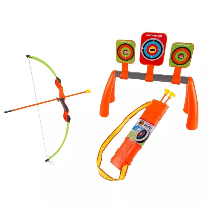 Hey! Play! Kids Bow and Arrow Set with Aim Boards and Quiver | Target