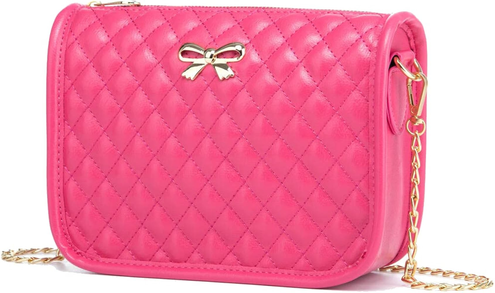 Hanbella Crossbody Purse for Women - Cute Quilted Leather Shoulder Bag with Gold Chain Strap for ... | Amazon (US)