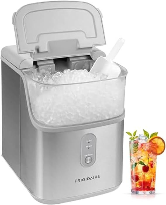 Frigidaire Countertop Crunchy Chewable Nugget Ice Maker, Compact, 33lbs per Day, Metallic Finish | Amazon (US)