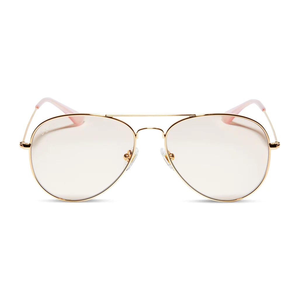 CRUZ - GOLD + ROSE TEA PINK SUNGLASSES | DIFF Eyewear