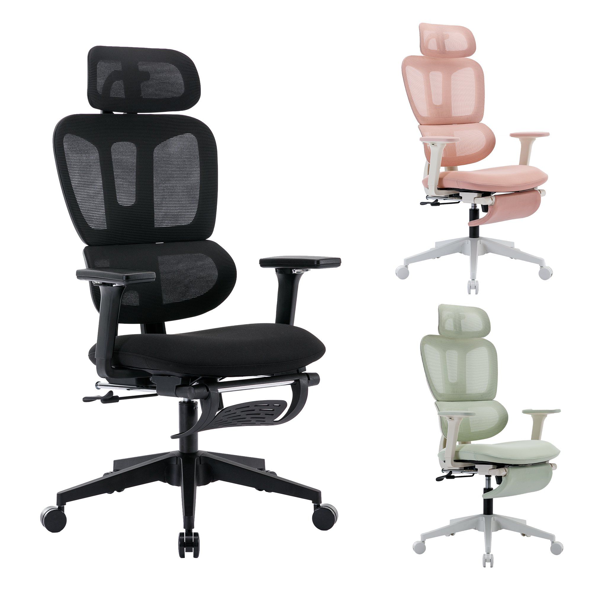 Ergonomic Mesh Office Chair with Retractable Footrest - High Back Computer Chair, Lumbar Support,... | Walmart (US)