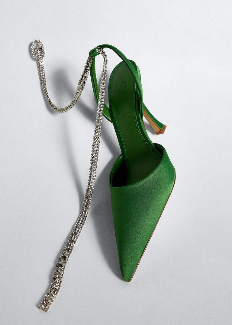 Satin ankle strap shoes -  Women | Mango USA | MANGO (US)