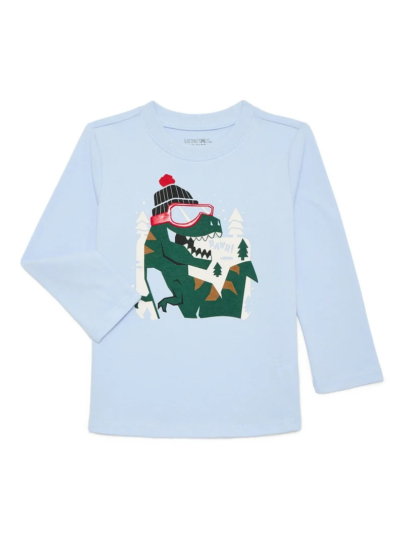 Garanimals Toddler Boys Holiday Graphic Brushed Jersey Tee with Long Sleeves, Sizes 18M-5T | Walmart (US)