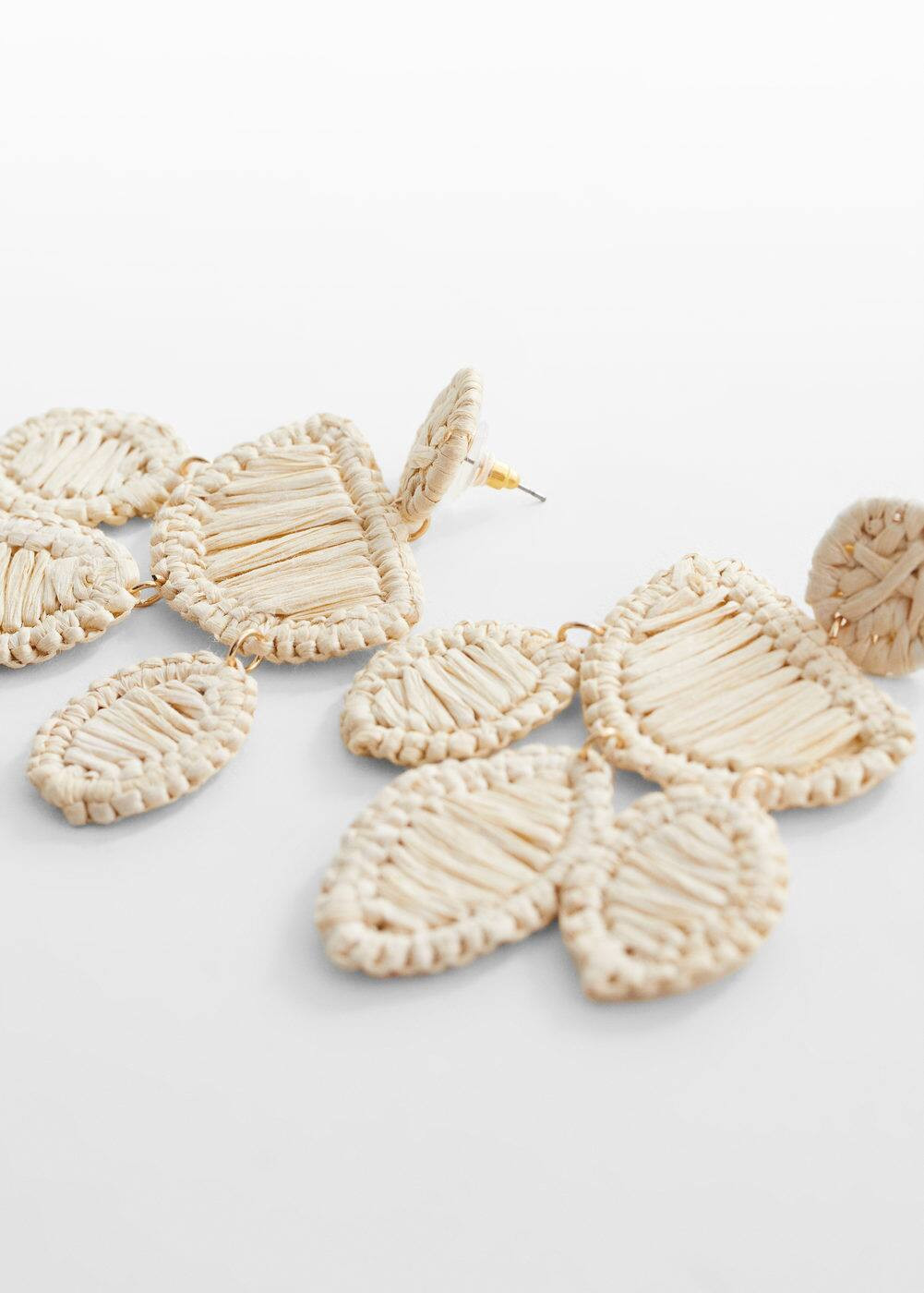 Long raffia earrings -  Women | Mango USA | MANGO (US)