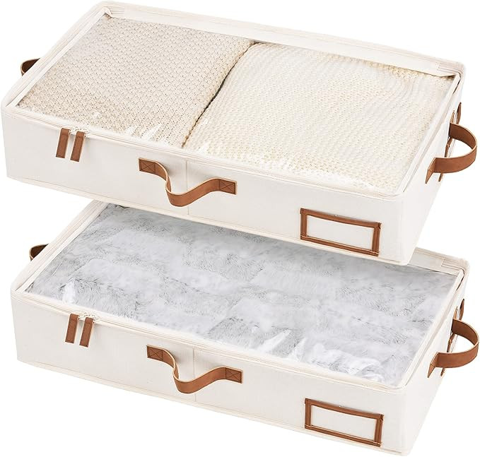 StorageWorks Underbed Storage Box, Under Bed Clothes Organizer With Sturdy Structure and Ultra Th... | Amazon (US)