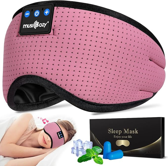 MUSICOZY Sleep Headphones Breathable Bluetooth 5.2 Headband 3D Sleeping Headphones, Wireless Eye ... | Amazon (US)