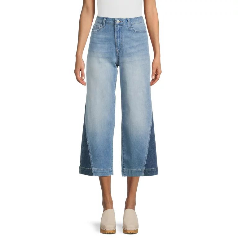 Time and Tru Women's Wide Leg Panel Jeans | Walmart (US)