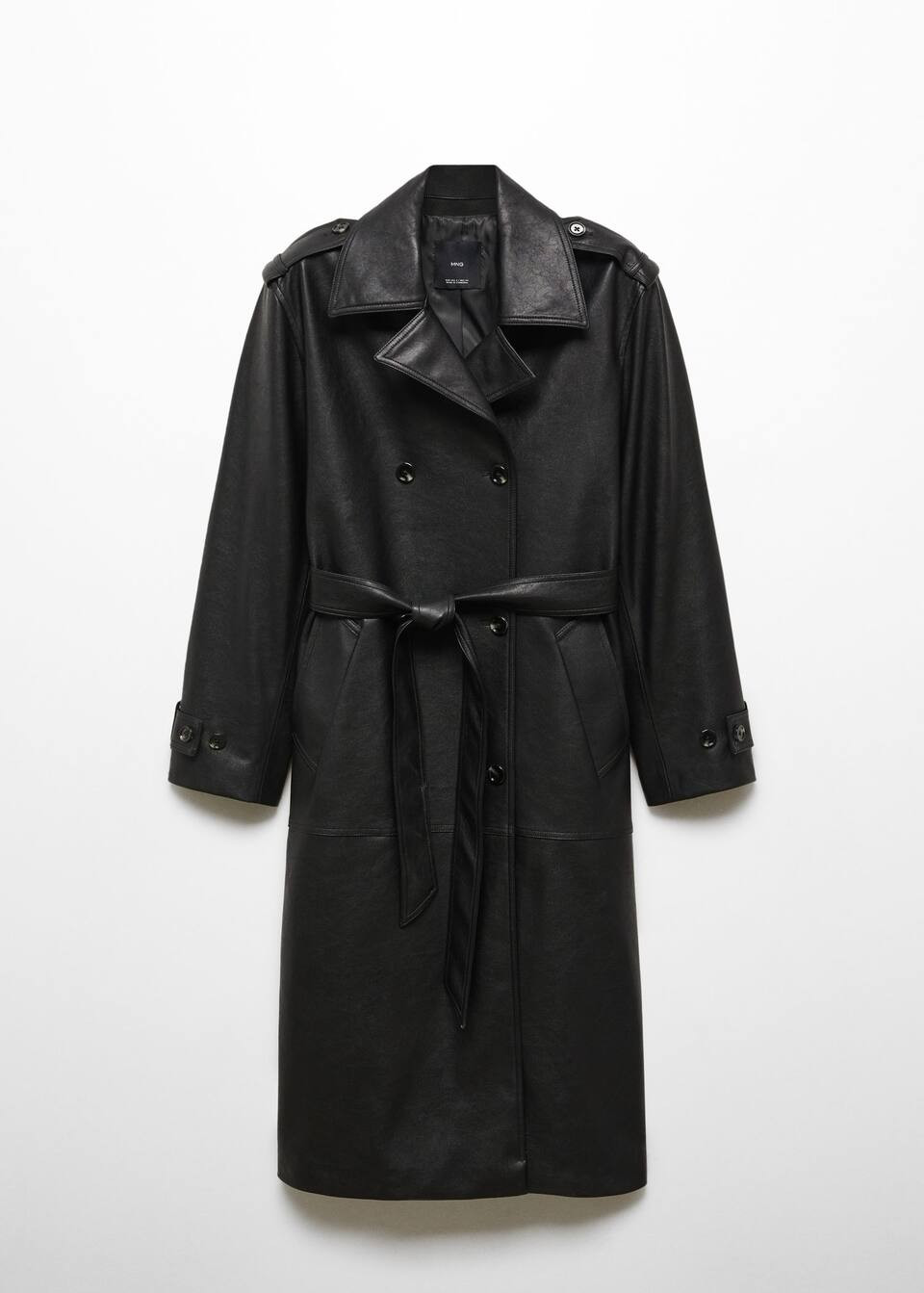 Oversize leather-effect trench coat | MANGO (US)