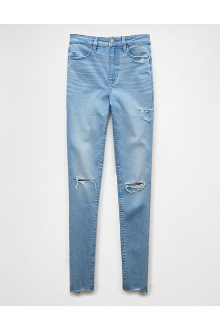 AE Next Level Super High-Waisted Ripped Jegging Women's Fresh Bright 18 Short | American Eagle Outfitters (US & CA)
