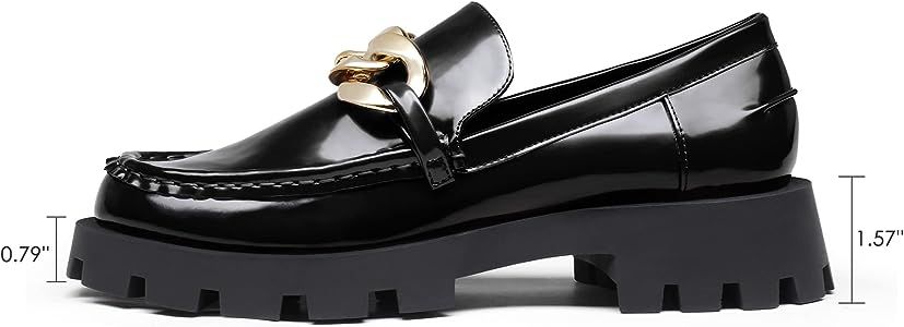DREAM PAIRS Women's Comfortable Chunky Platform Dressy Loafers with Non Slip Lug Sole and Faux Le... | Amazon (US)