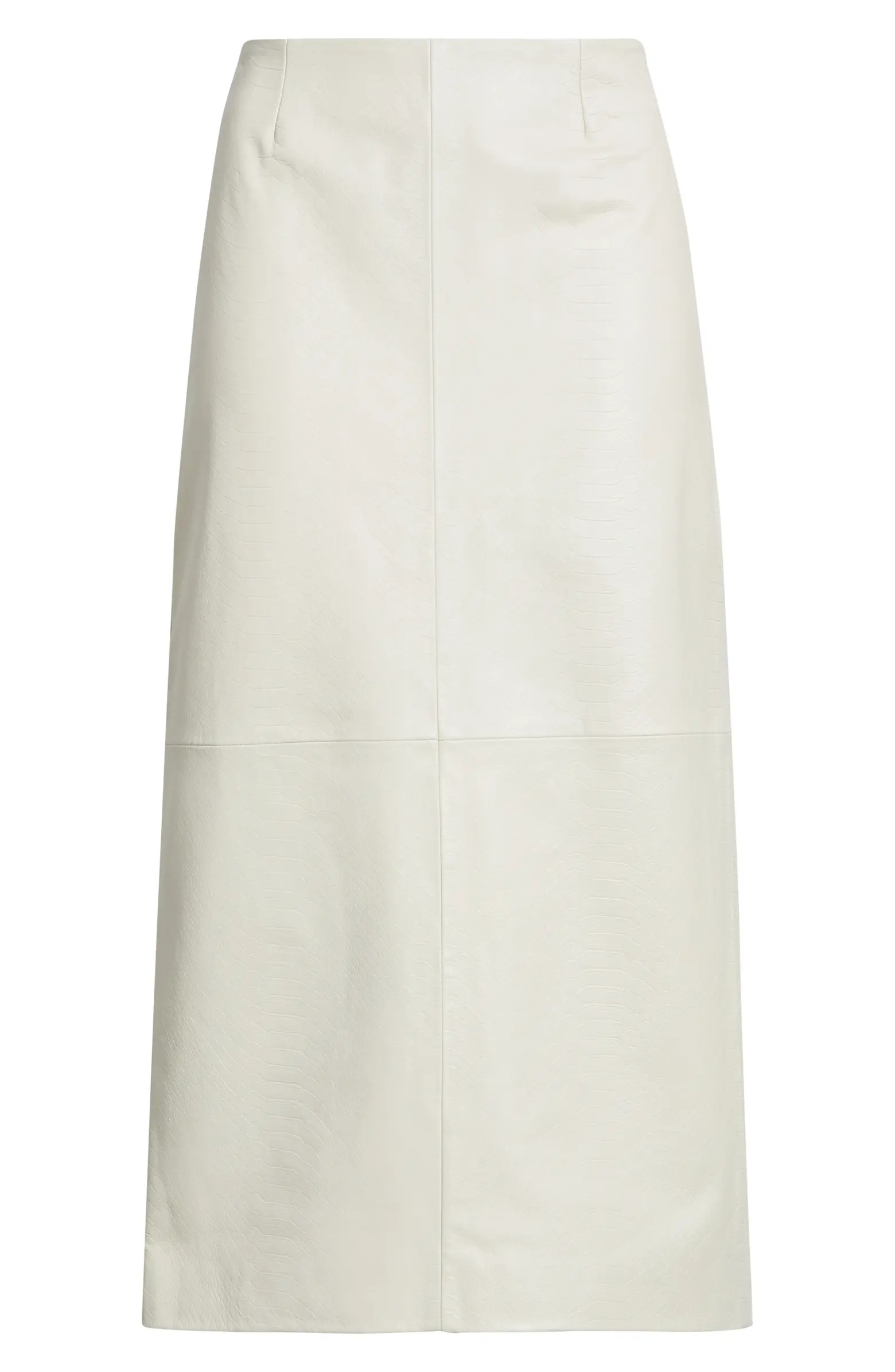 Croc Embossed Leather Pencil Midi Skirt | Nordstrom