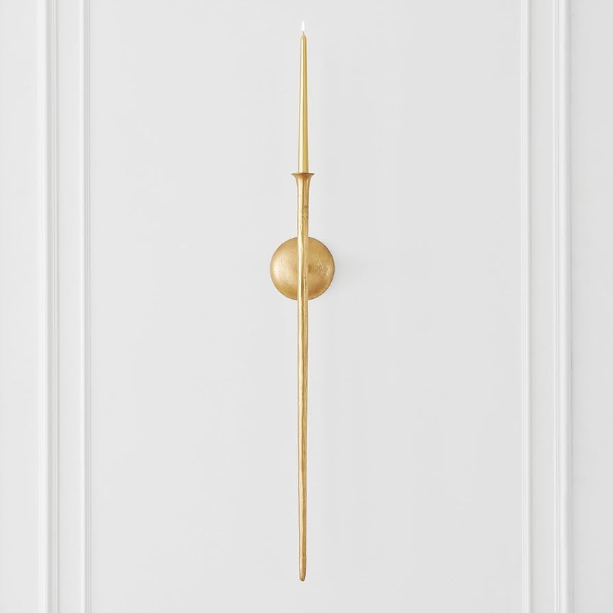 Z Gallerie Aspar Wall Sconce Long Candle Holders in Gold Finish, Retro Chic Wall Decor for Living... | Amazon (US)