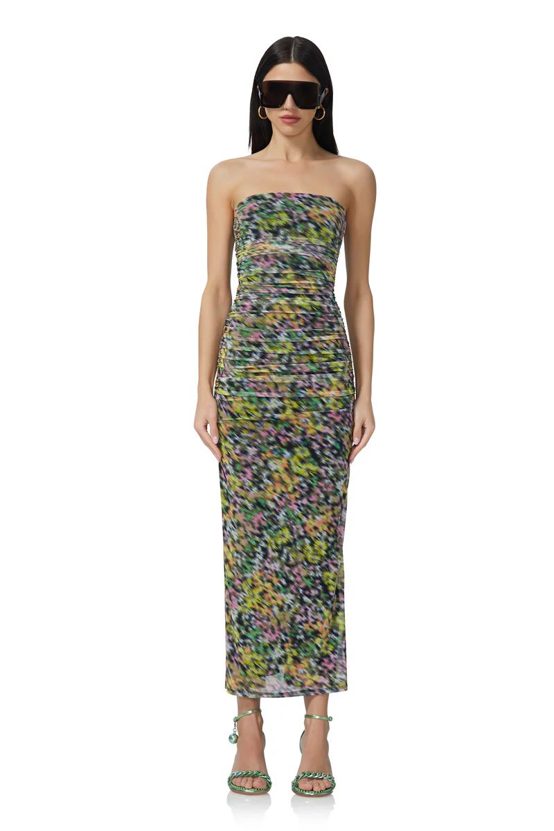 Marlo Maxi Dress - Blur Noir Floral | ShopAFRM