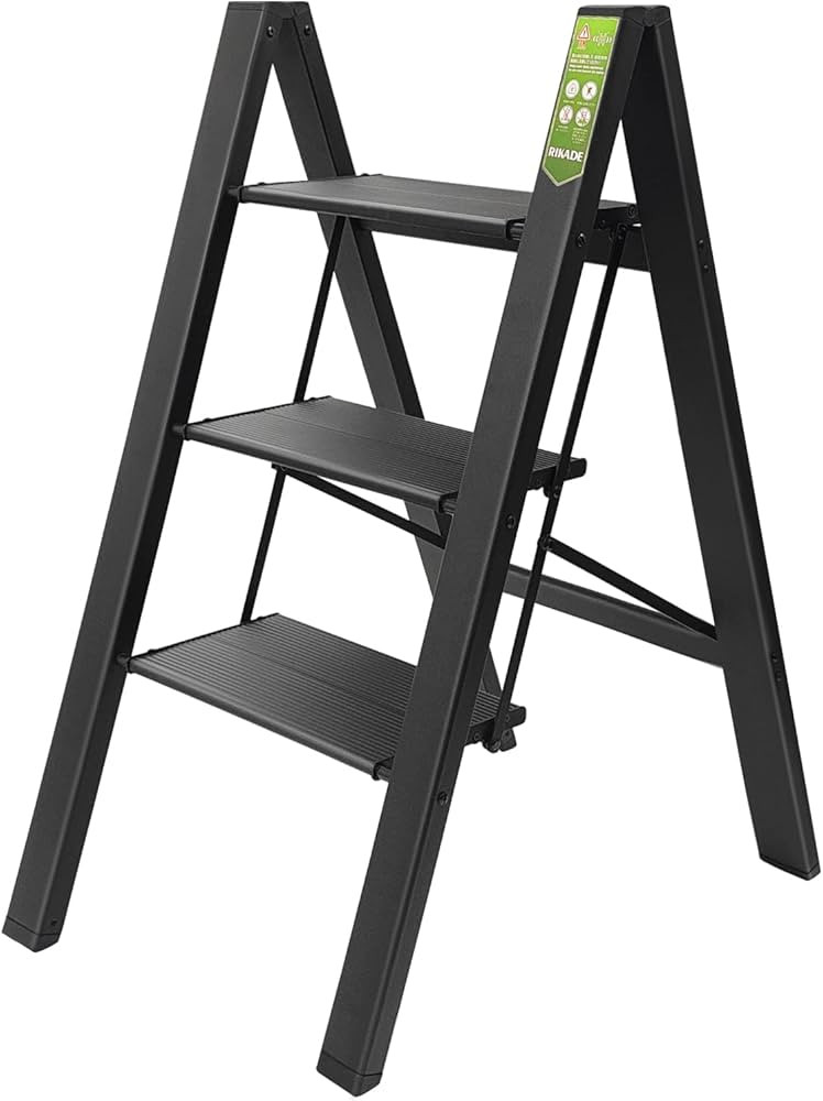 RIKADE 3 Step Ladder,Folding Step Stool with Wide Anti-Slip Pedal, Aluminum Portable Lightweight ... | Amazon (CA)