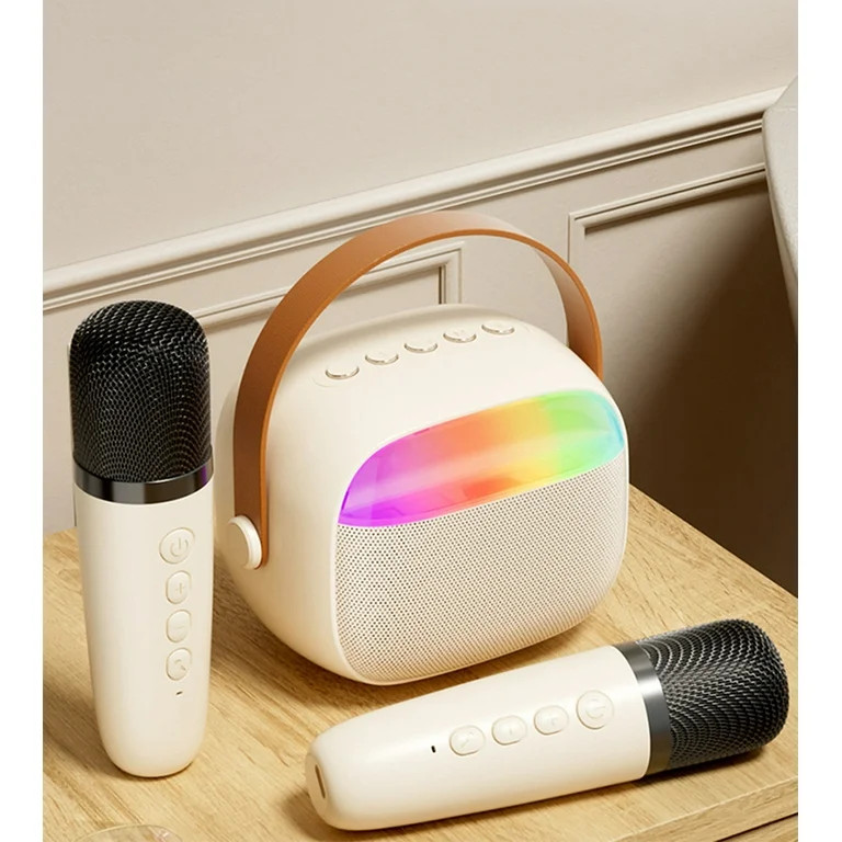 Mini Karaoke Machine, Portable Bluetooth Speakers with 2 Wireless Microphones and Lights, Karaoke... | Walmart (US)