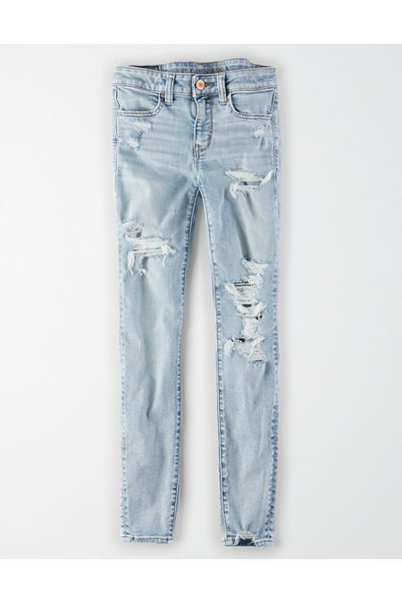 AE Ne(x)t Level Jegging Women's Brilliant Repair 8 X-Long | American Eagle Outfitters (US & CA)