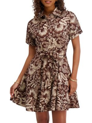 Printed Taffeta A-Line Mini-Shirtdress | Saks Fifth Avenue OFF 5TH