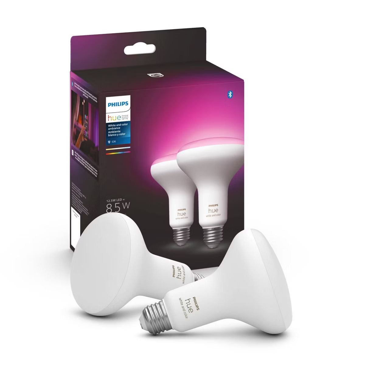 Philips Hue 2pk BR30 Color LED Smart Bluetooth Lights and Bridge Compatible | Target