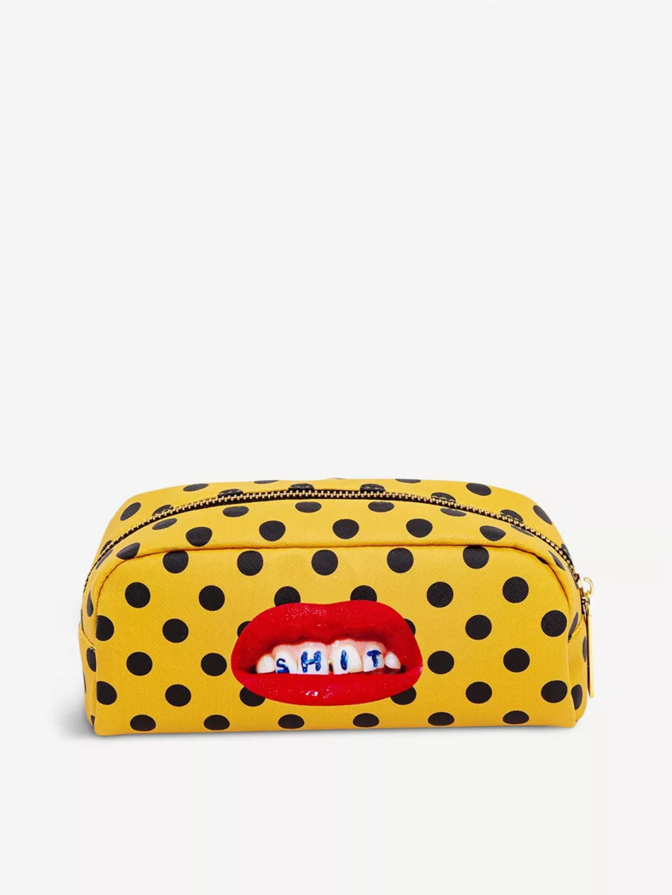 Seletti wears Toiletpaper Sh*t-print faux-leather case 20cm x 7cm | Selfridges