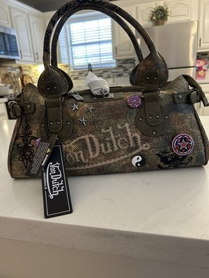 Y2K Vintage Von Dutch Satchel Bag Green Khaki Canvas With Tags Rare | eBay US