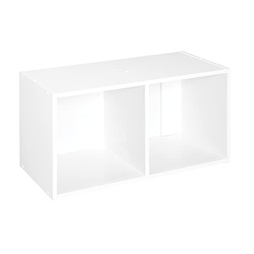 ClosetMaid Cubeicals 2 Cube Storage Shelf Organizer Bookshelf, Stackable or Hanging Wall Mount, Easy Assembly, White Wood Finish | Amazon (US)