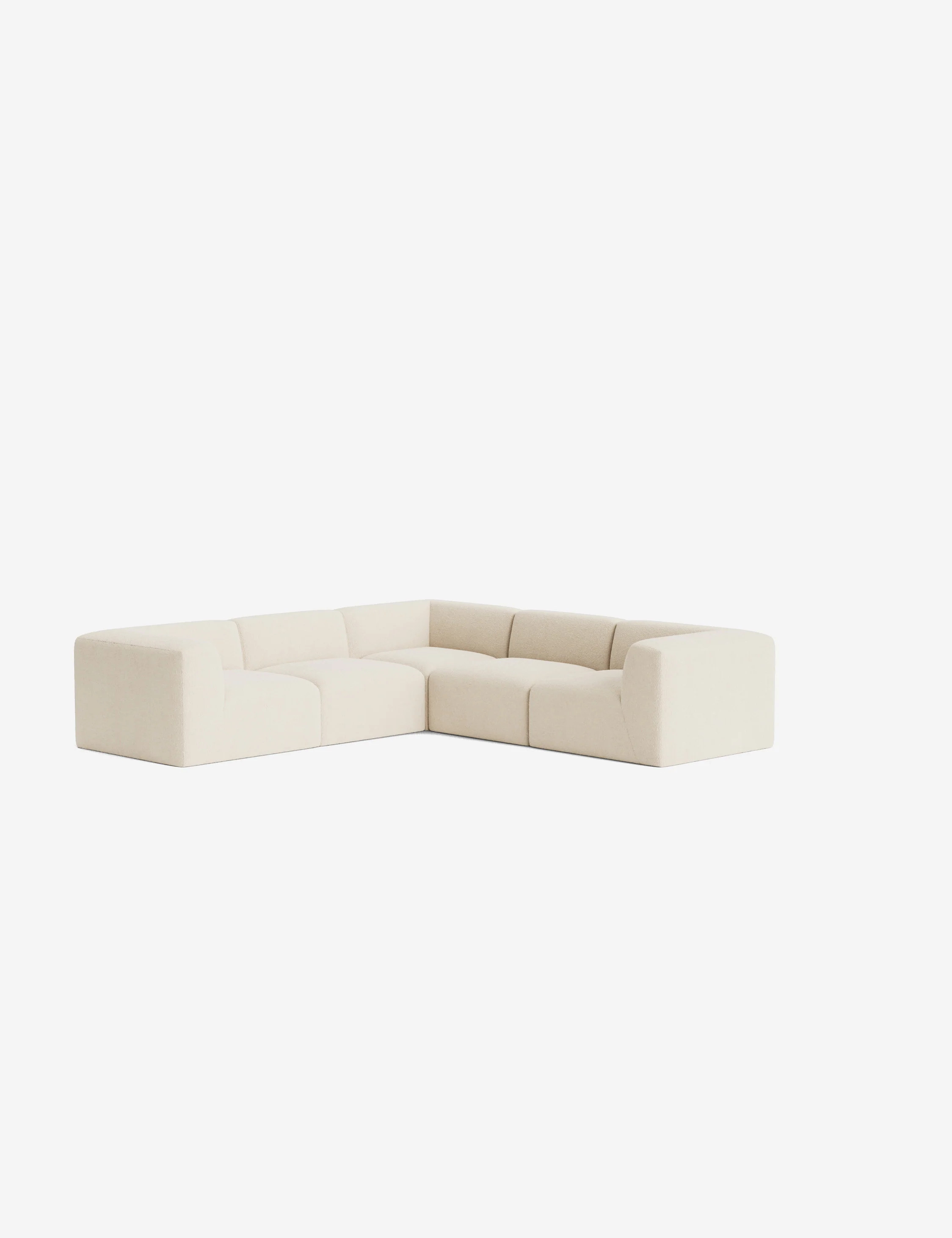 Lamond Modular Corner Sectional Sofa, Ivory Modern Boucle, 113"W | Lulu and Georgia 