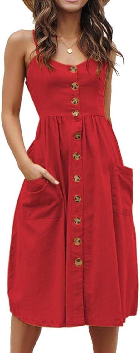 Button Down Midi Beach Dress With Pockets  | Amazon (US)