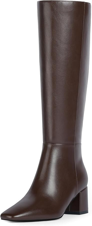 Knee High Boots Women Chunky Heel Square Toe Tall Boots for Women Block Mid Heeled Long Fall Boot... | Amazon (US)