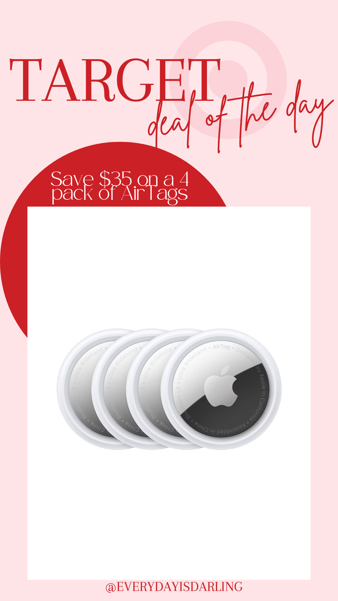 $35 off a 4 pack of airtags at Target today only!  

 #LTKGiftGuide #LTKSaleAlert