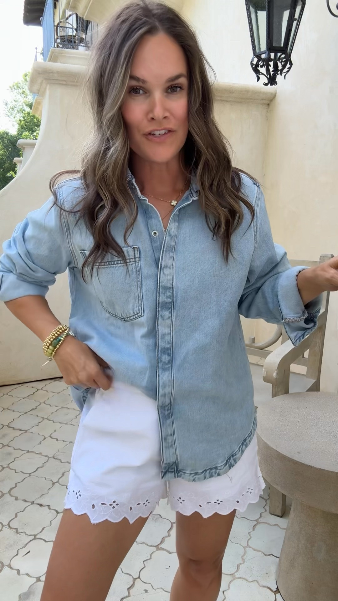 #ad #sponsored @target The perfect throw-on summer outfit from Target! Double-lined white shorts, an easy denim button down, and a perfect easy summer bag! #targetstyle #targetfashion

#LTKmomlife #LTKSaleAlert #LTKootd
