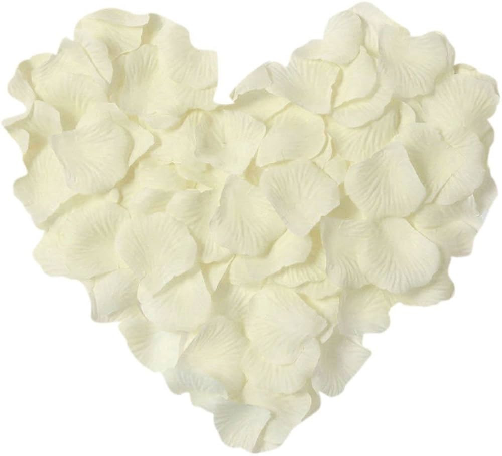 1000 Pcs Artificial Silk Rose Petals Decoration Wedding Party Color Ivory | Amazon (US)